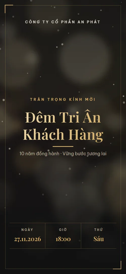 Mẫu thiệp mời tri ân khách hàng online Gala