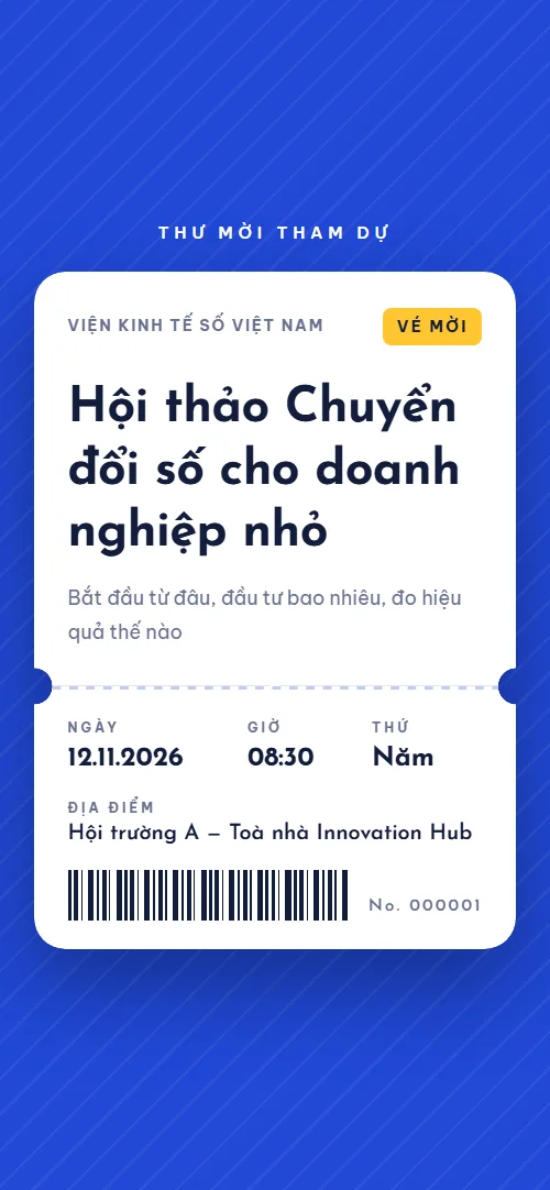 Mẫu thiệp mời sự kiện online Hội Thảo