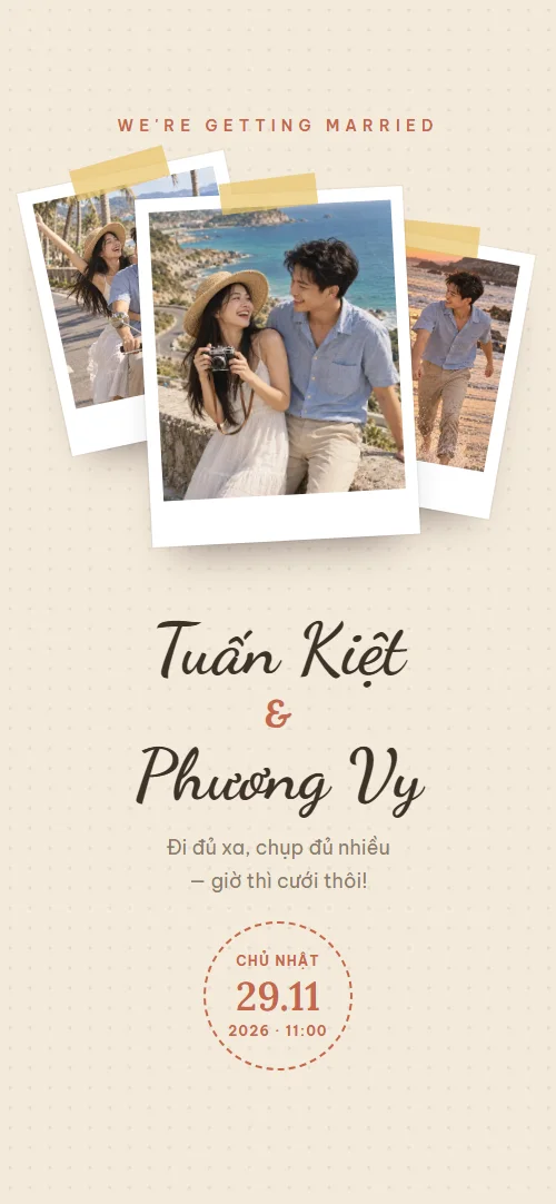 Mẫu thiệp cưới online Khoảnh Khắc