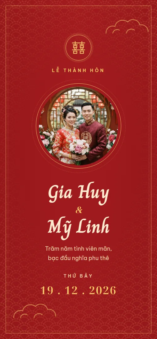 Mẫu thiệp Song Hỷ